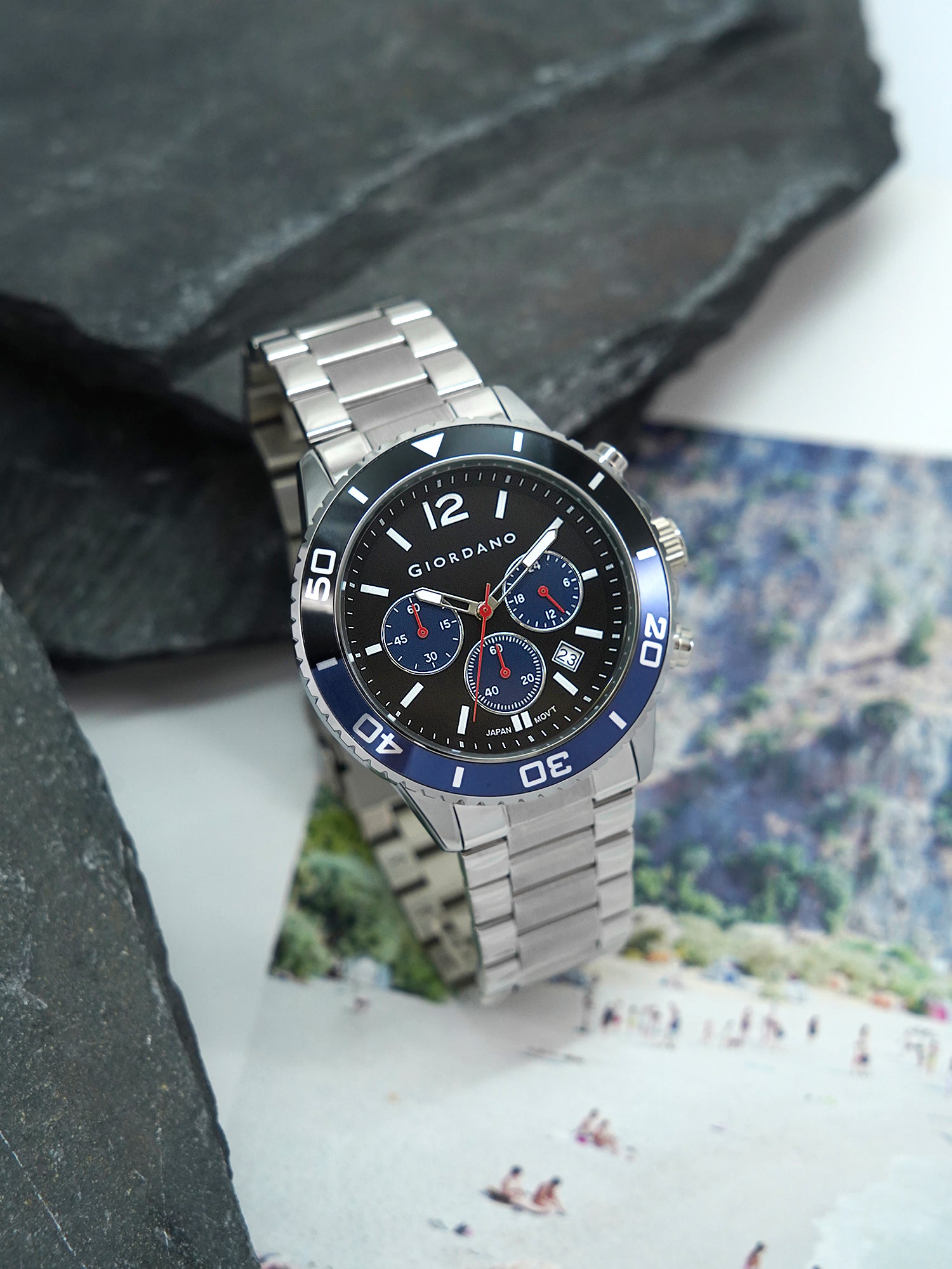 Giordano Analog Stylish Watch for Men & Boys Water Resistant Fashion Watch Round Shape with Multi-Functional Wrist Watch to Compliment Your Look/Ideal Gift for Male | GZ-50091-11